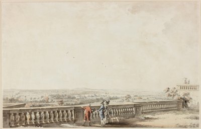 Figures on a Terrace by Michel Vincent Brandoin or Brandouin